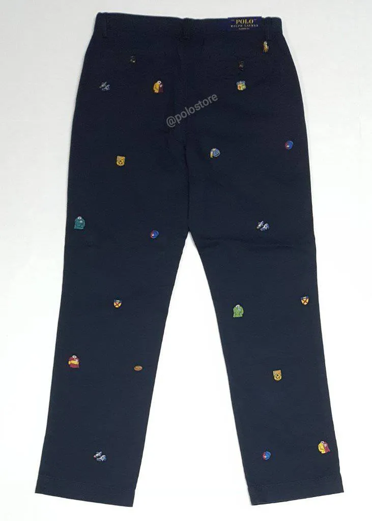 Nwt Polo Ralph Lauren Navy Classic Fit Embroidered  Chino Pants