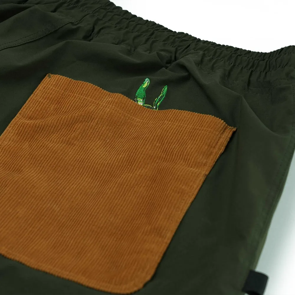 OPEN 4 POCKET WIDE TRACK PANTS DEEP KHAKI / CORDUROY BROWN