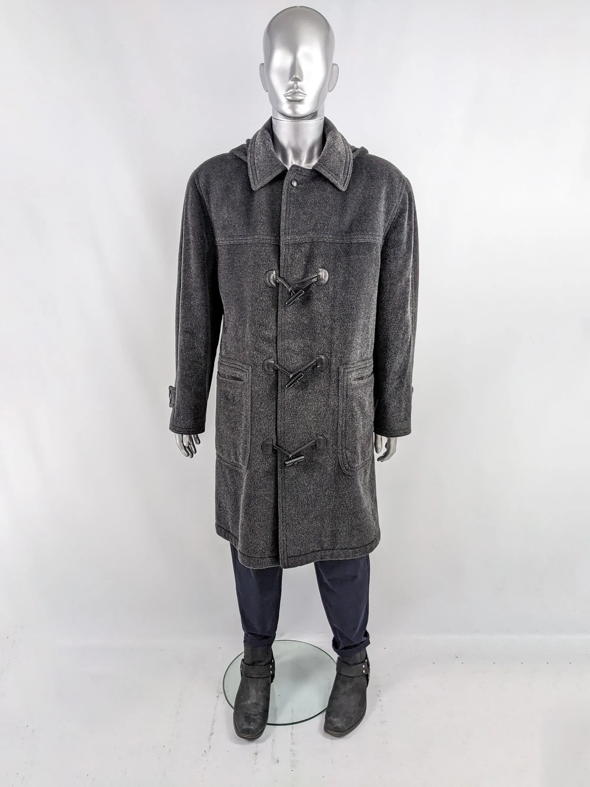 Pal Zileri Vintage Mens Wool & Mohair Duffel Coat, 1980s