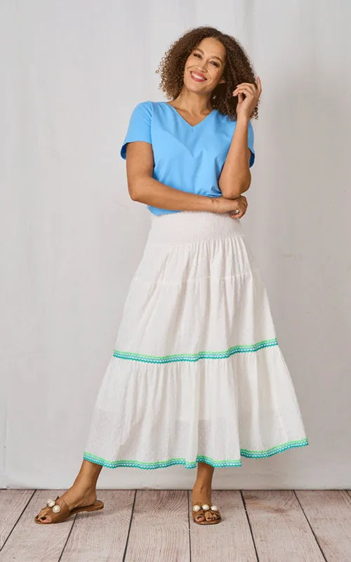 Paloma Cotton Skirt Ric Rac Decoration