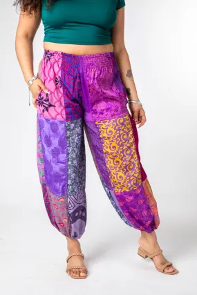 Paravi Patchwork Sari Silk Harem Pants