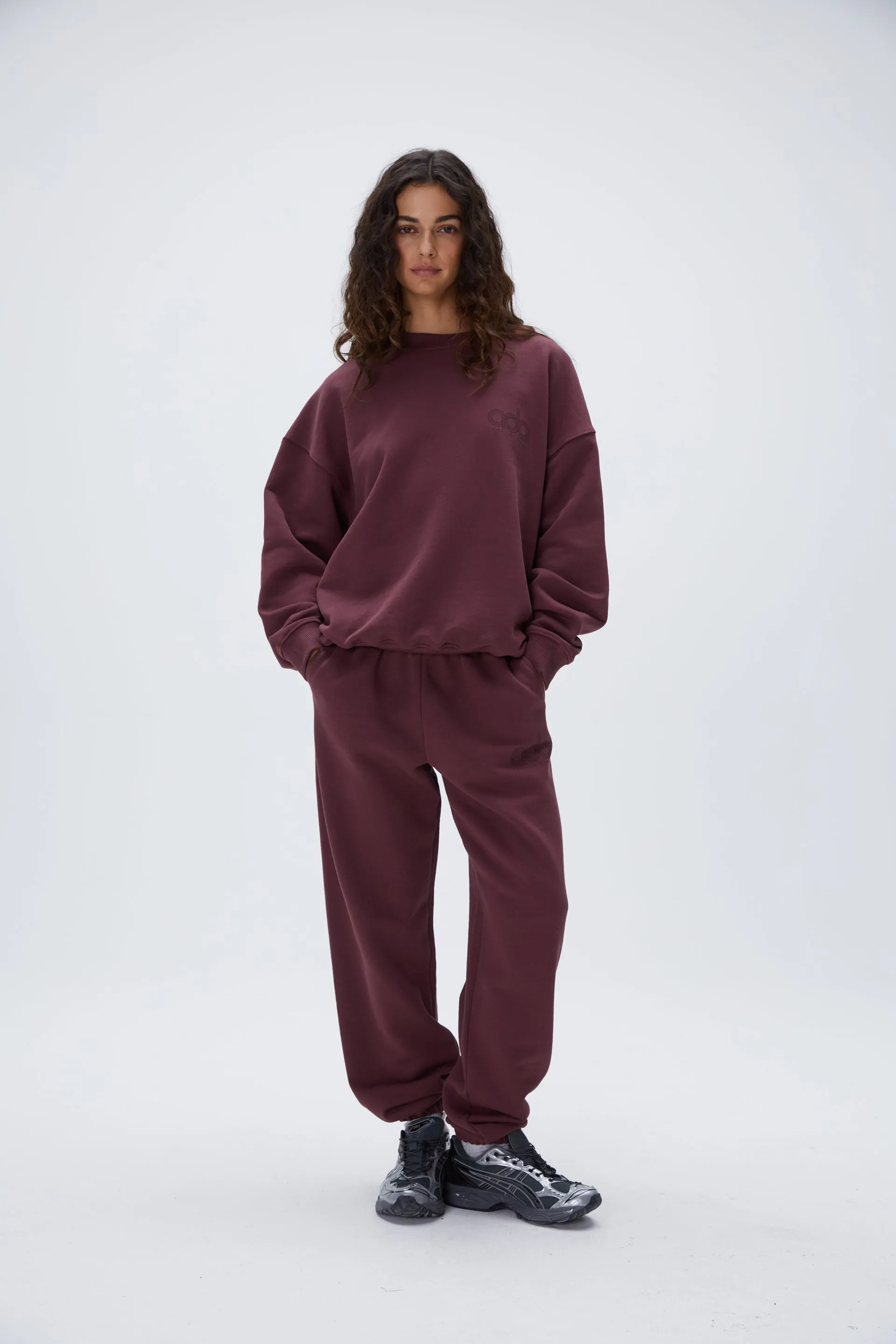 Performance Oversized Sweatshirt - Burgundy