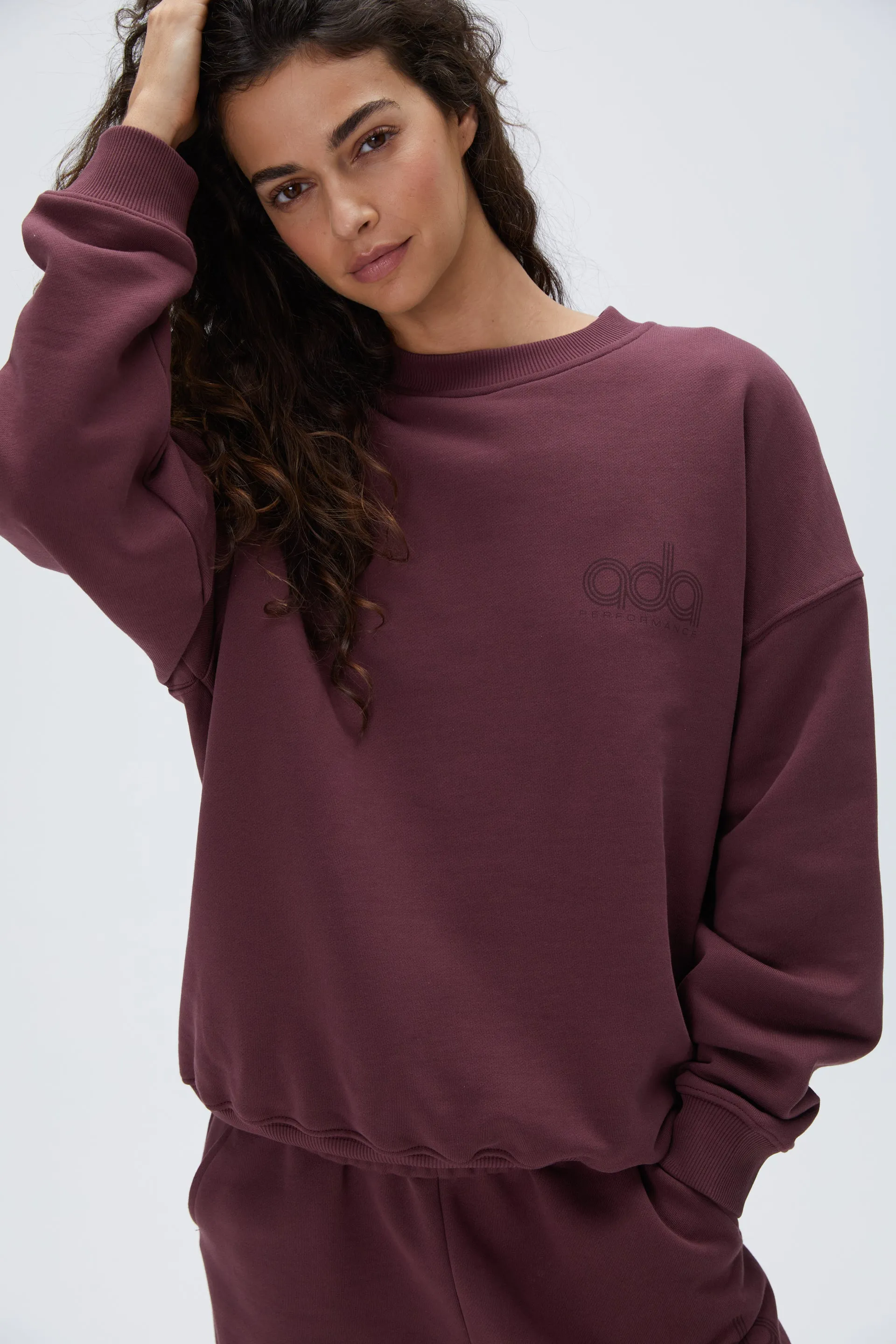 Performance Oversized Sweatshirt - Burgundy