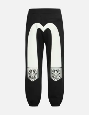 Pocket-shaped Daruma and Seagull Print Straight Fit Sweatpants