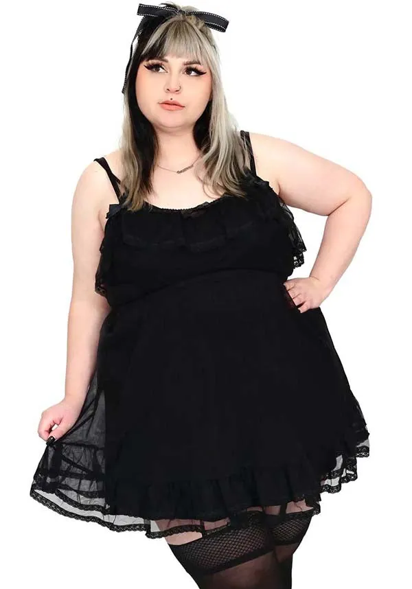 Powder Room [Black] | BABYDOLL DRESS**