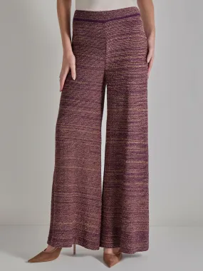 Pull-On Wide Leg Pants - Tweed Knit