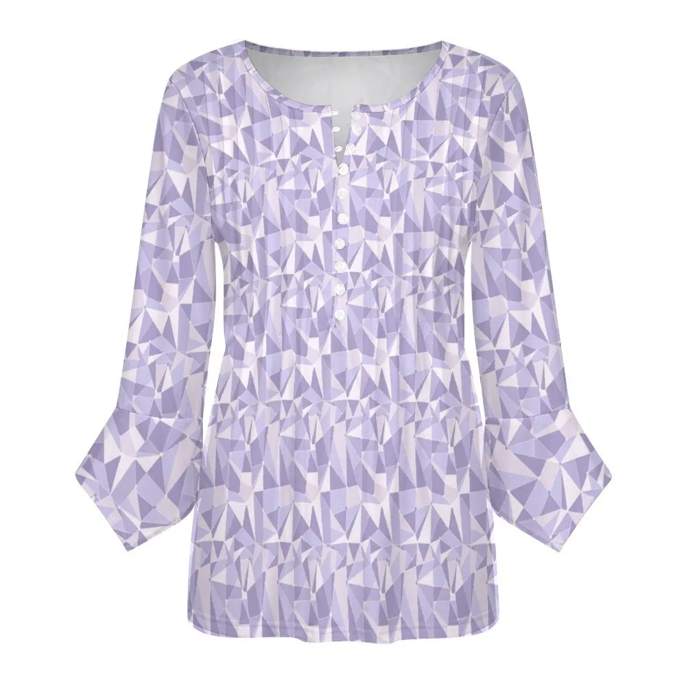 Purple Wall Women's Ruffled Petal Sleeve Top