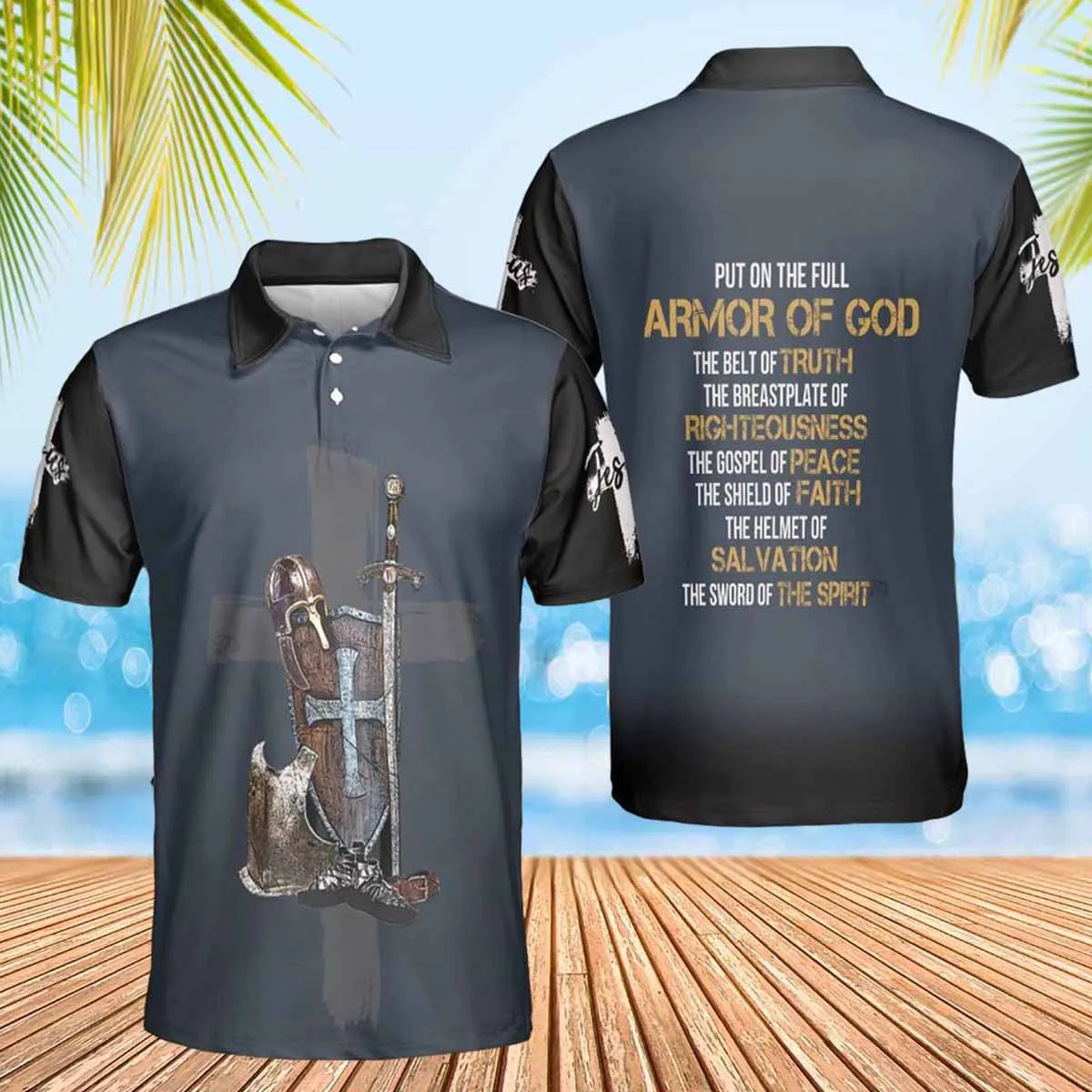 Put On The Full Armor Of God Jesus Polo Shirts - Christian Shirt For Men And Women