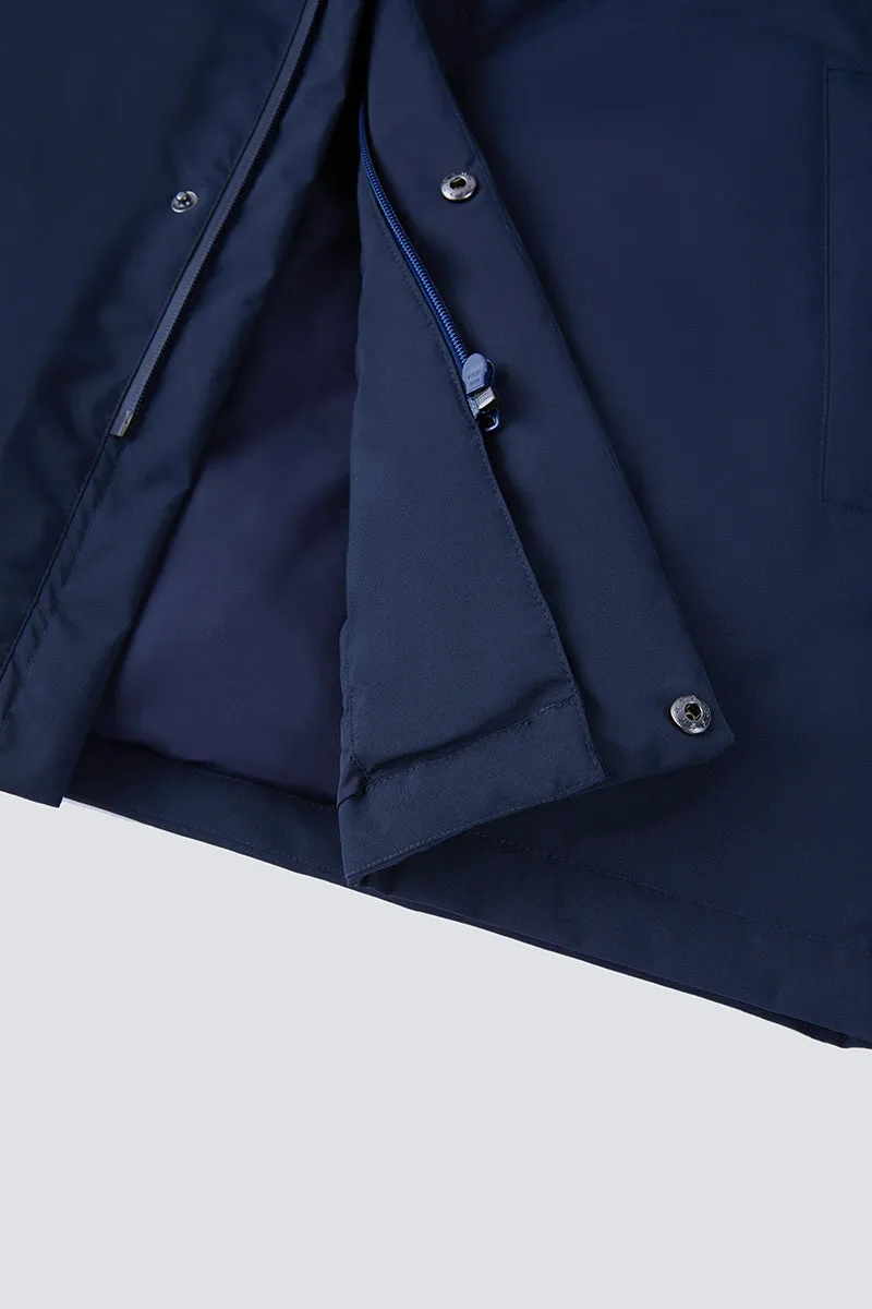 Quilted Down Coat | Navy NYDW01