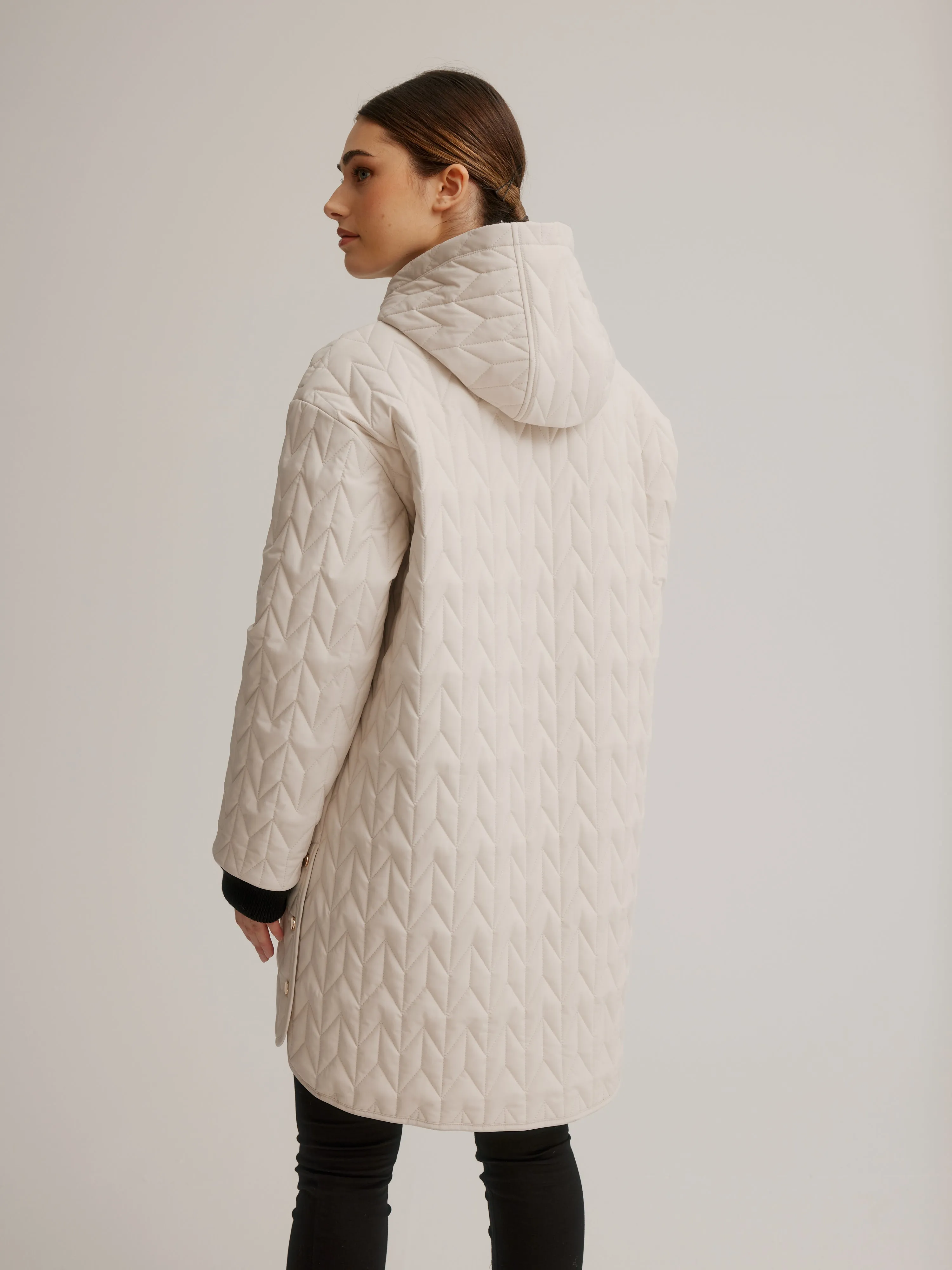 Quilted Stretch Relaxed Fit Coat