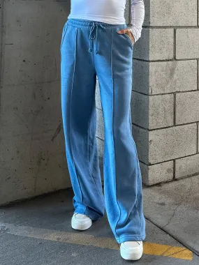 Relaxed Wide Leg Sweatpants - Blue