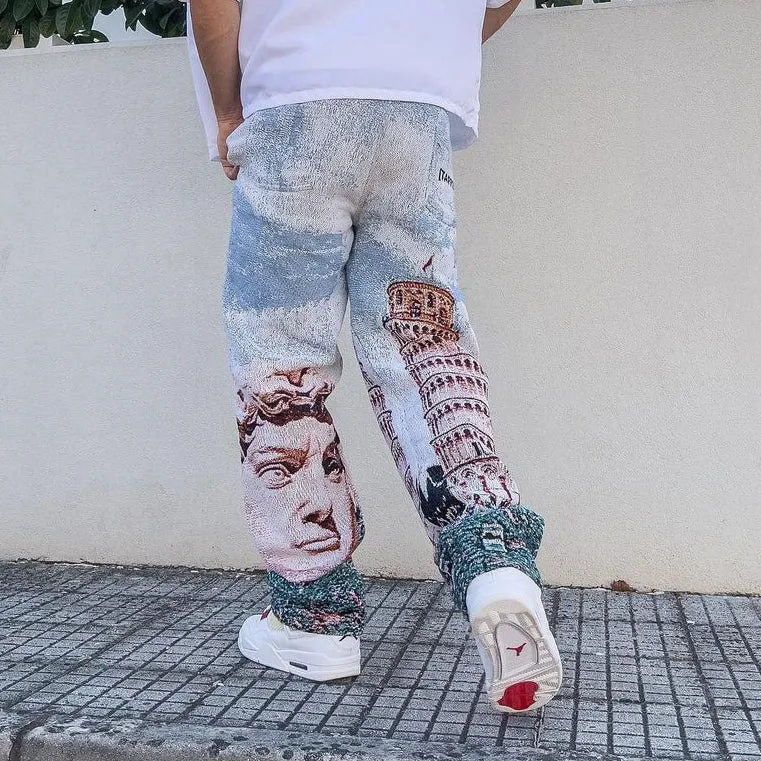 Retro Hip Hop Casual Fashion Tapestry Trousers