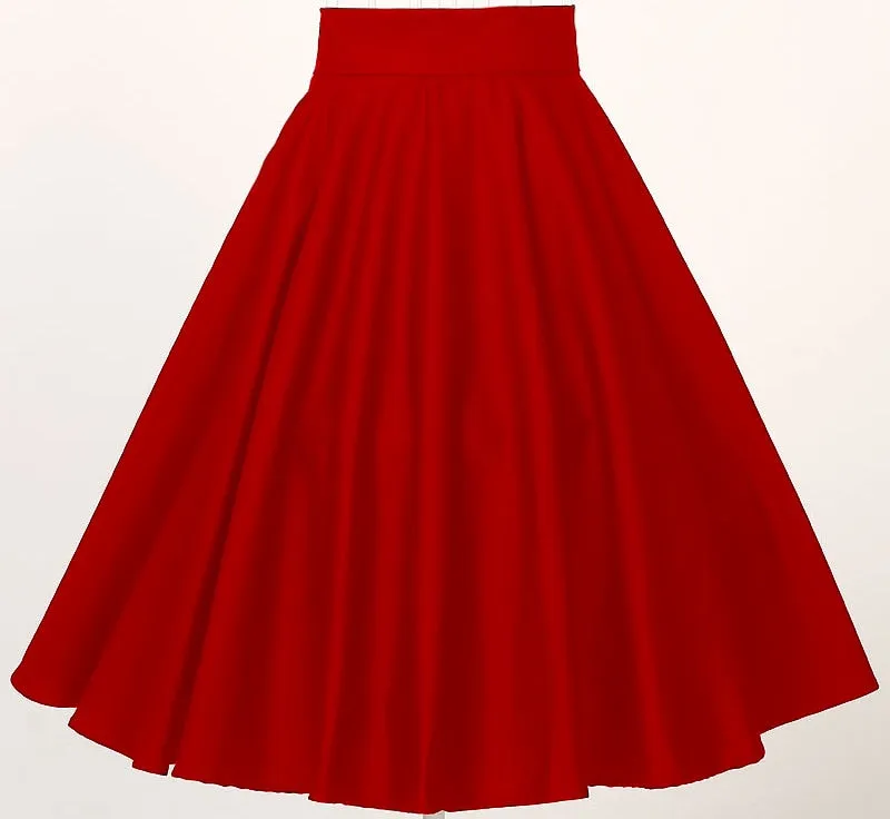 Rockabilly Dance Cotton Midi Skirts Womens Party Clothing Club Wear Full Circle Long Skater Black Red Plus Sizes 4xl