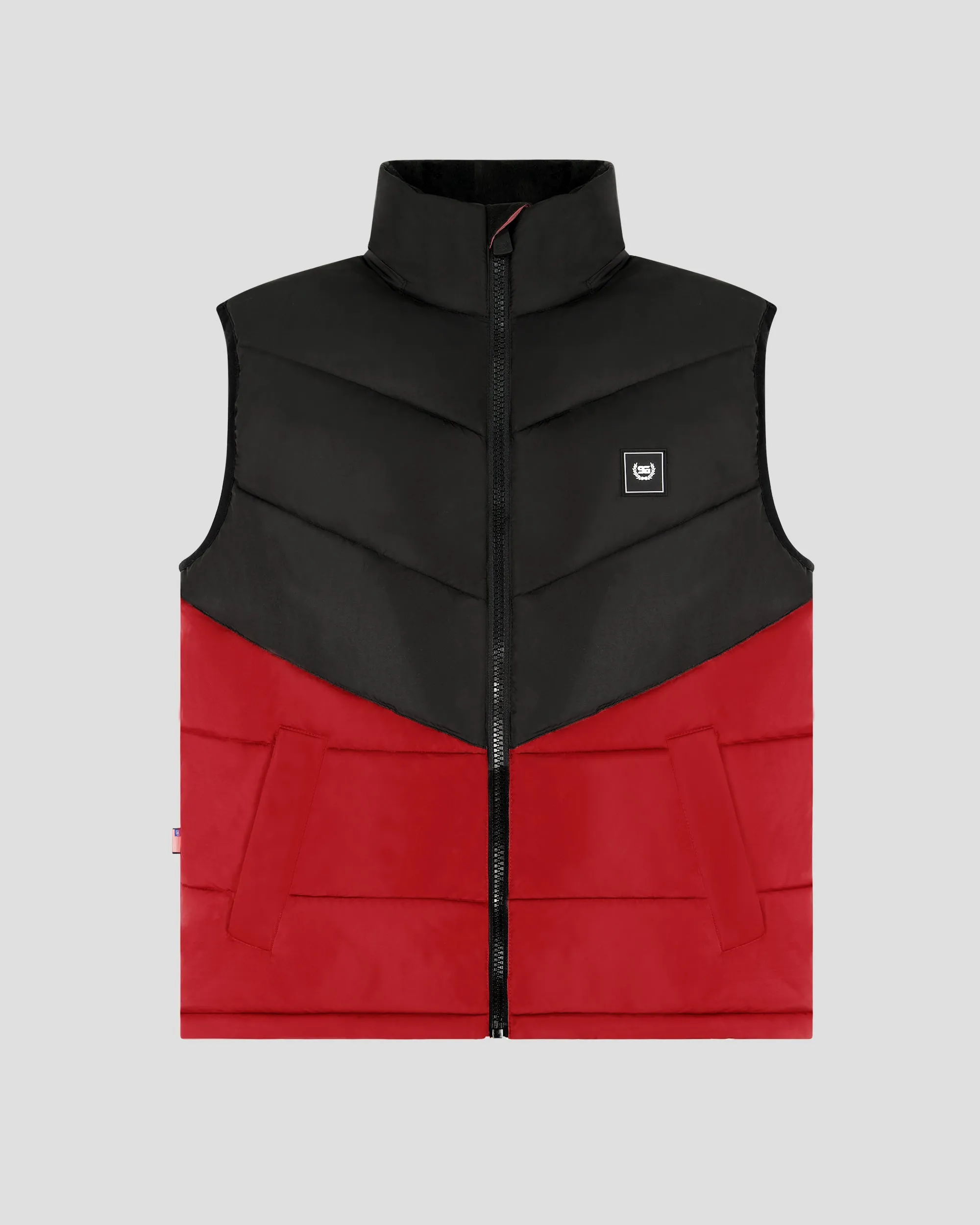 SG Puffer Vest - Black   Red