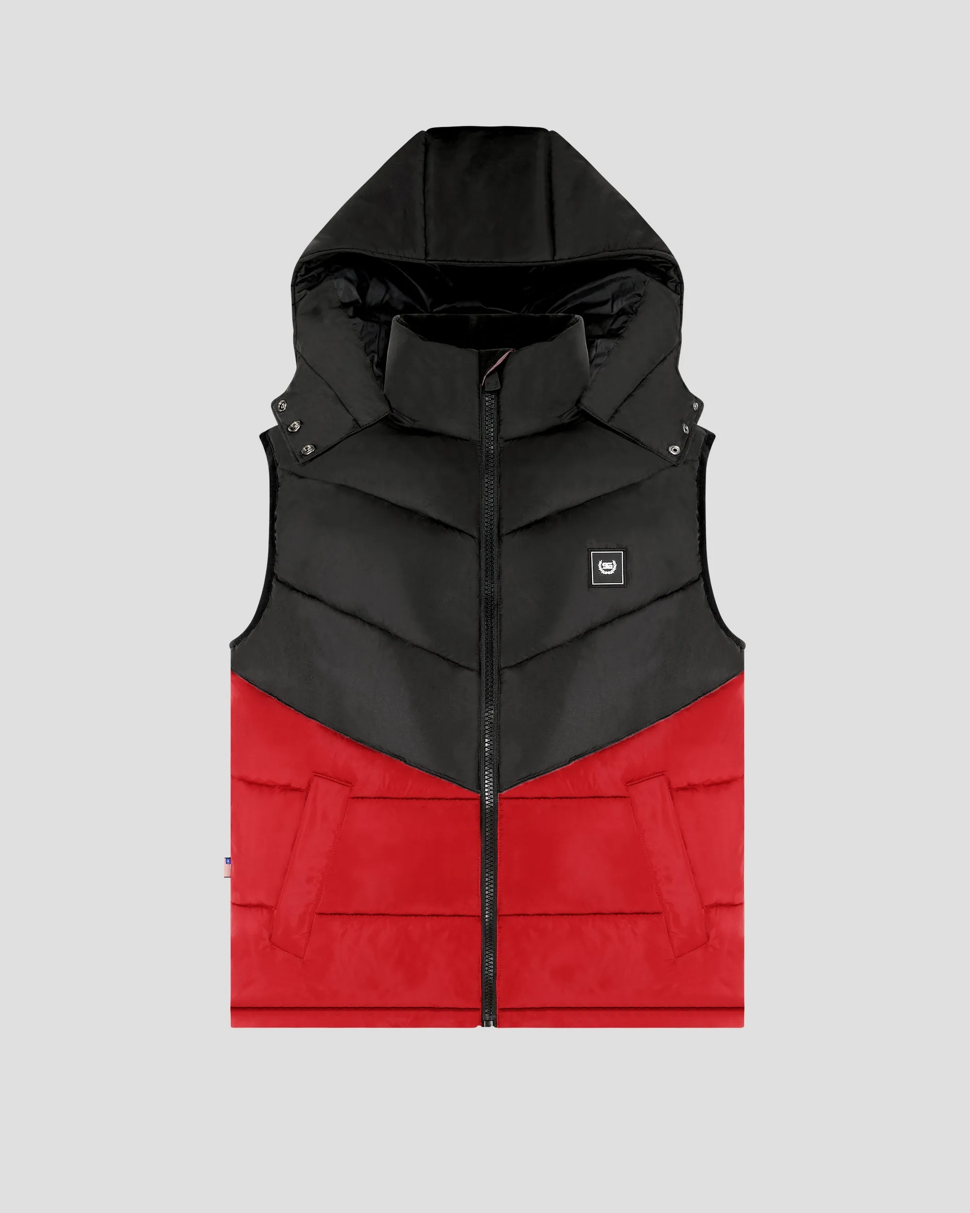 SG Puffer Vest - Black   Red