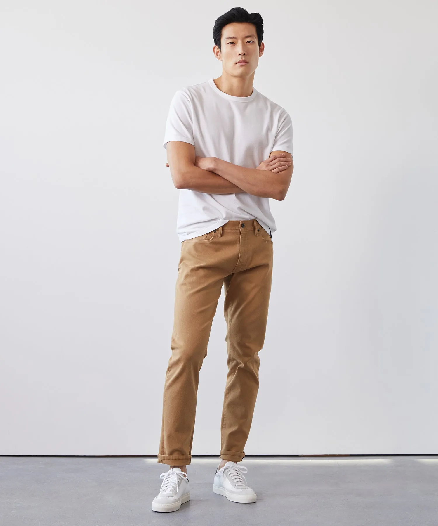 Slim Fit 5-Pocket Chino in Dark Wheat