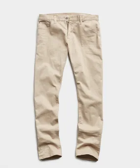 Slim Fit 5-Pocket Garment-Dyed Stretch Twill in Casual Khaki