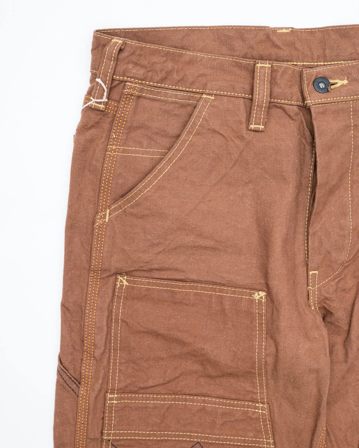 SM410DBN-DUCK - 15oz Sulfur Brown Double Knee Duck Canvas Pants - Straight Fit