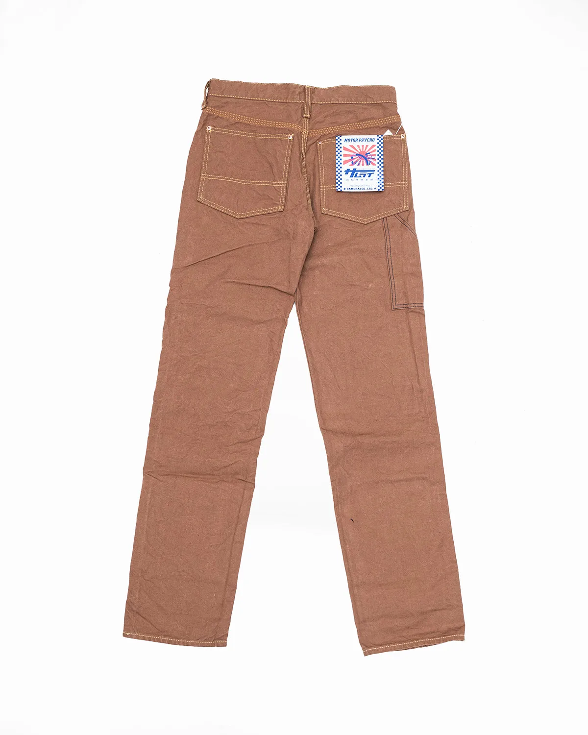 SM410DBN-DUCK - 15oz Sulfur Brown Double Knee Duck Canvas Pants - Straight Fit