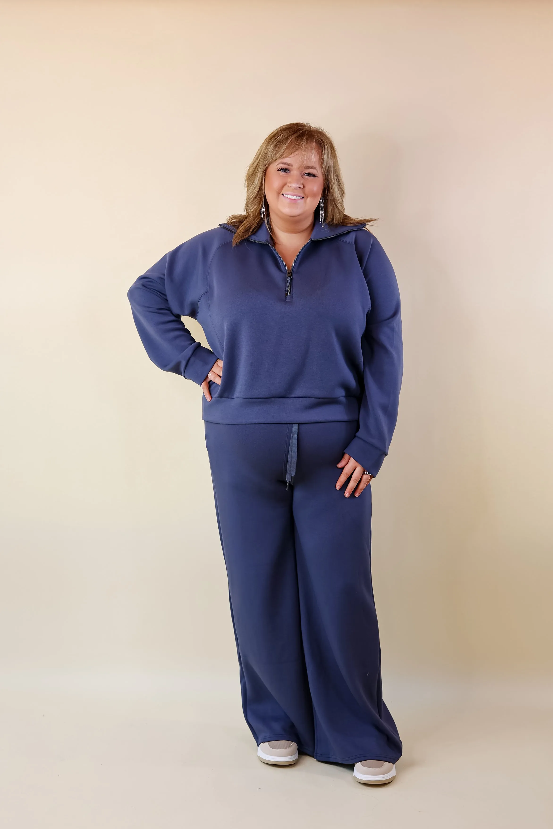 SPANX | AirEssentials Wide Leg in Dark Storm (Heather Navy)