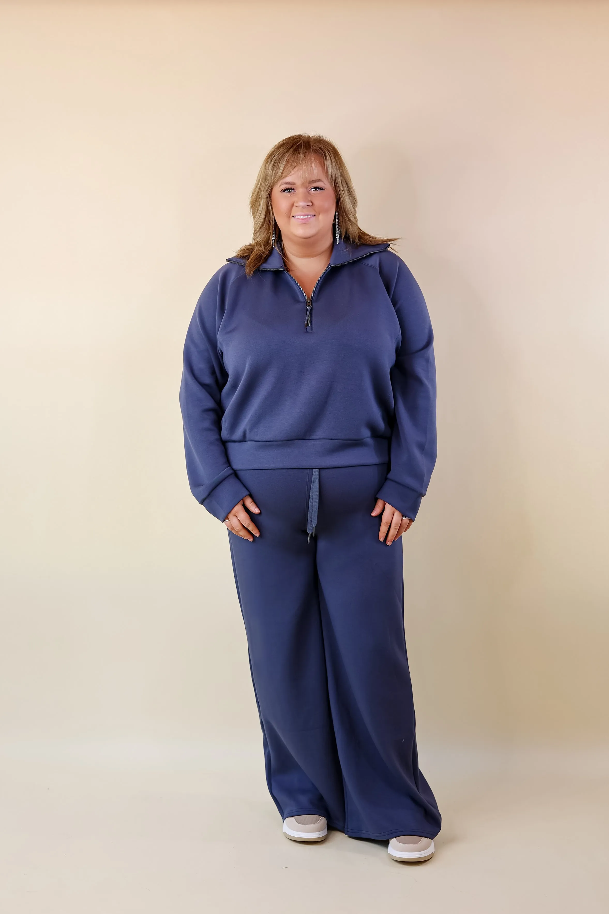 SPANX | AirEssentials Wide Leg in Dark Storm (Heather Navy)