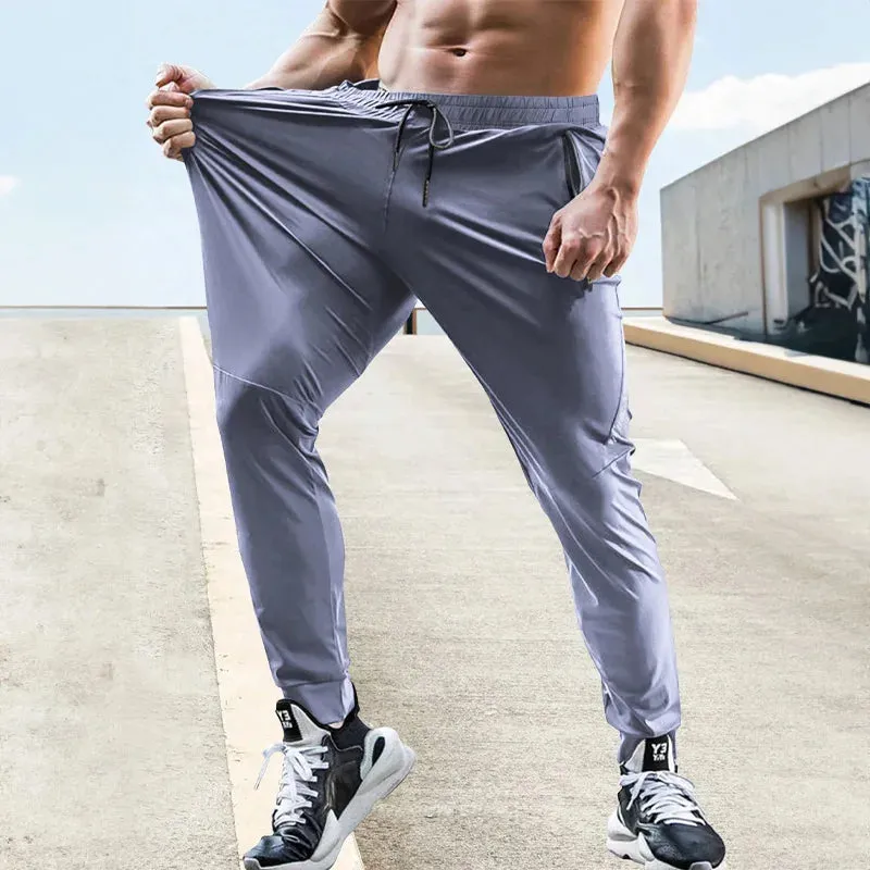 Summer Men's Stretch Sweatpants Elastic Waist Jogger Men's Pants Outdoor Training Fitness Breathable Pants Men's Casual Pants