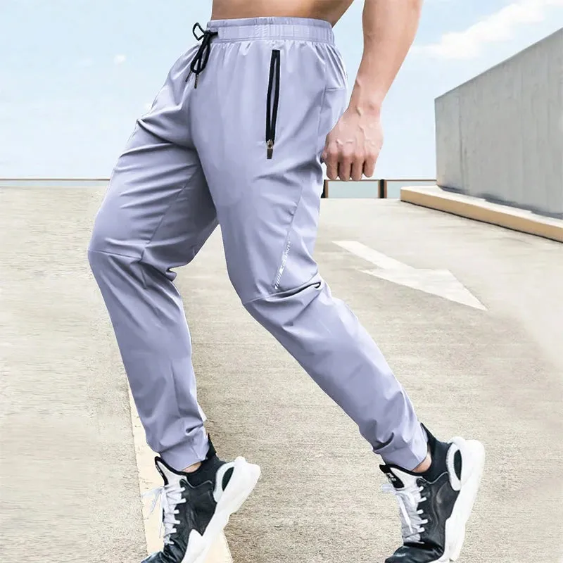 Summer Men's Stretch Sweatpants Elastic Waist Jogger Men's Pants Outdoor Training Fitness Breathable Pants Men's Casual Pants