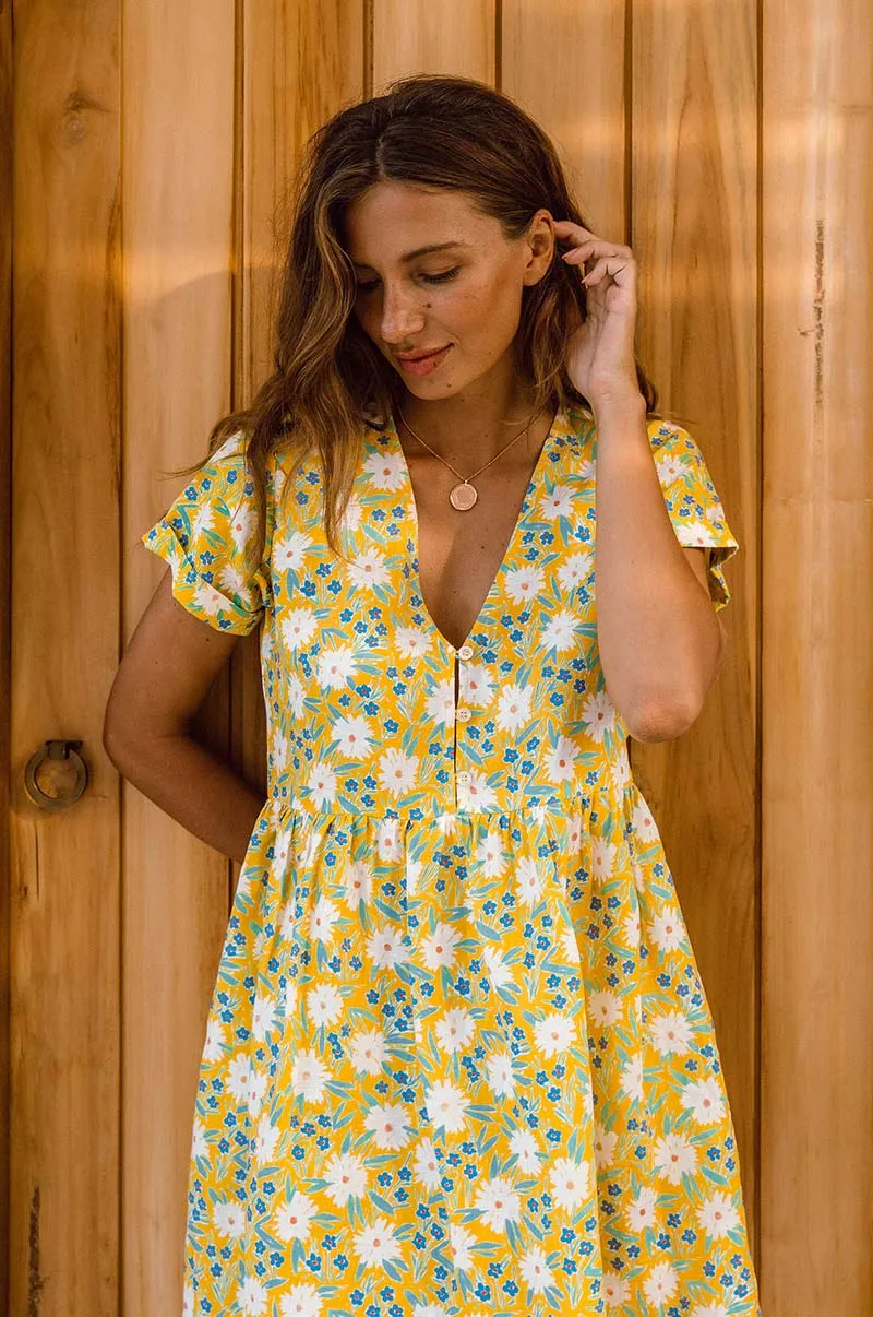 SUNCHASER Dress - marguerite floral linen