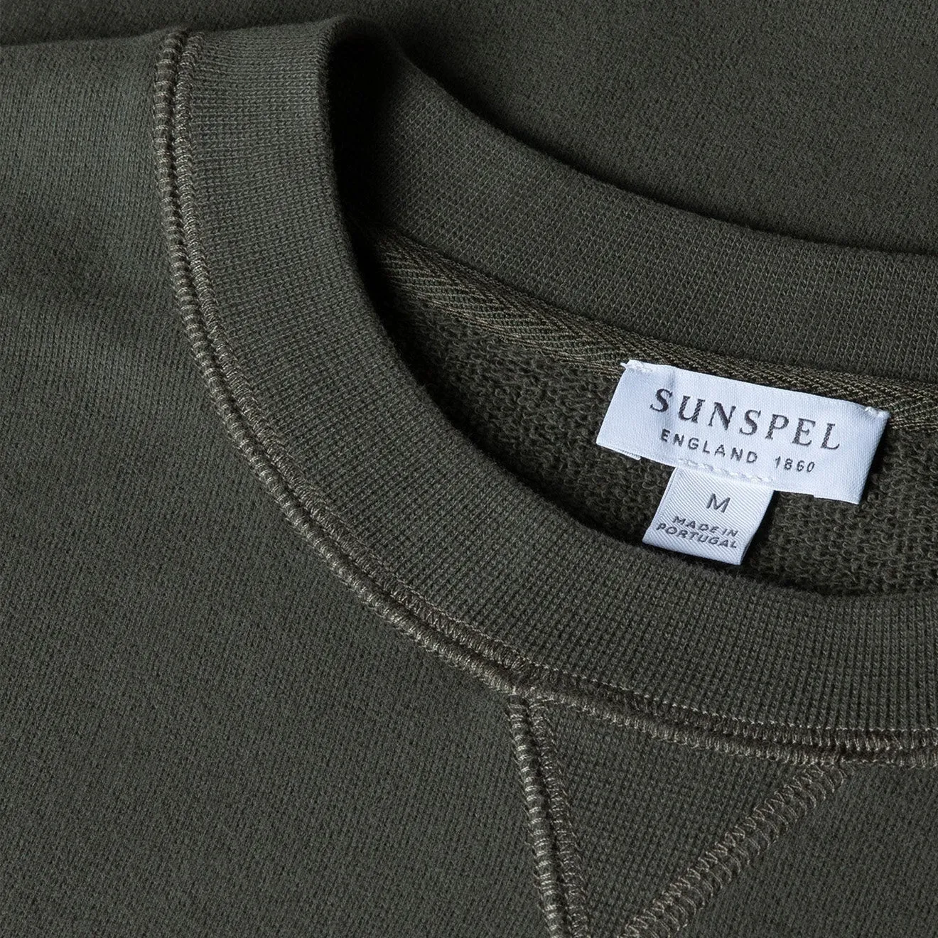 Sunspel Loopback Sweatshirt Khaki