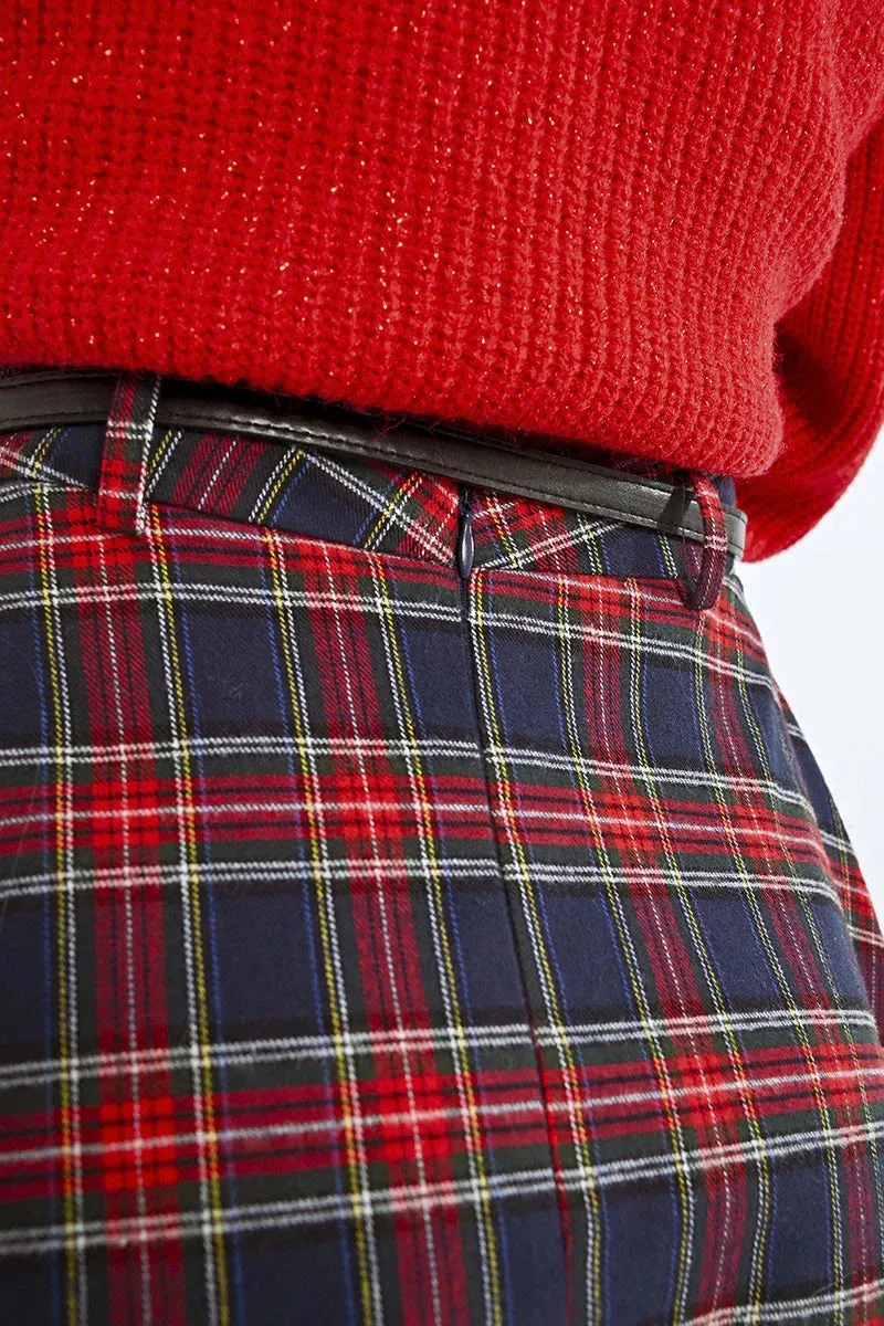 The Glennis Long Plaid Skirt