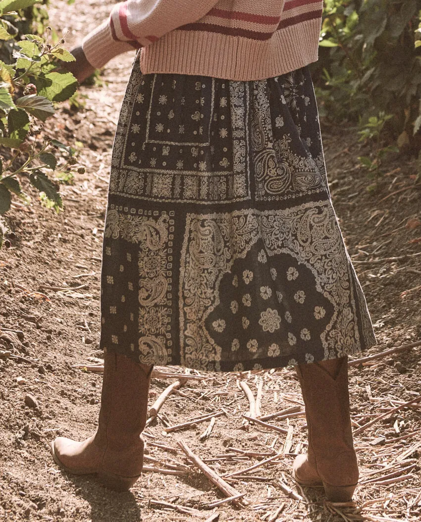 The Great - The Waltz Skirt in Navy Bandana Print