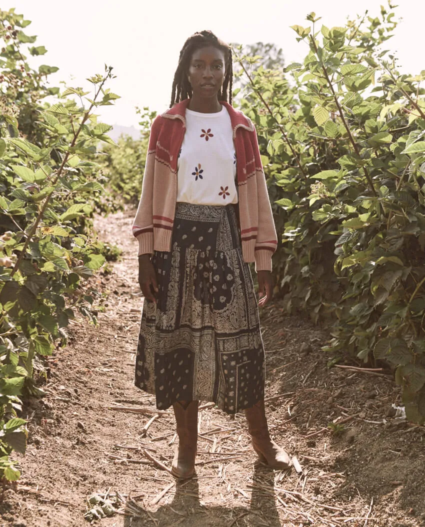 The Great - The Waltz Skirt in Navy Bandana Print