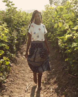 The Great - The Waltz Skirt in Navy Bandana Print