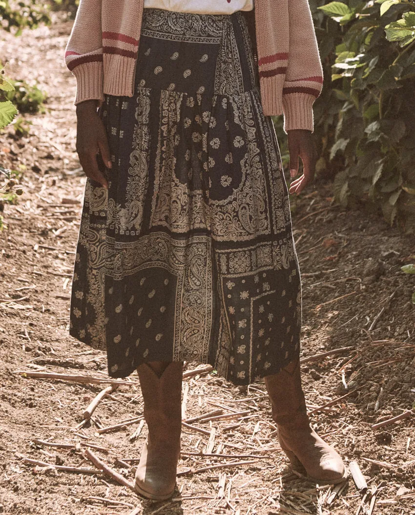 The Great - The Waltz Skirt in Navy Bandana Print