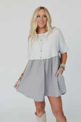 The Nest Budding Beauty Tunic Dress - Gray