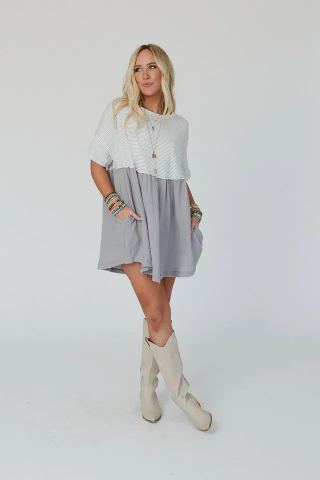 The Nest Budding Beauty Tunic Dress - Gray