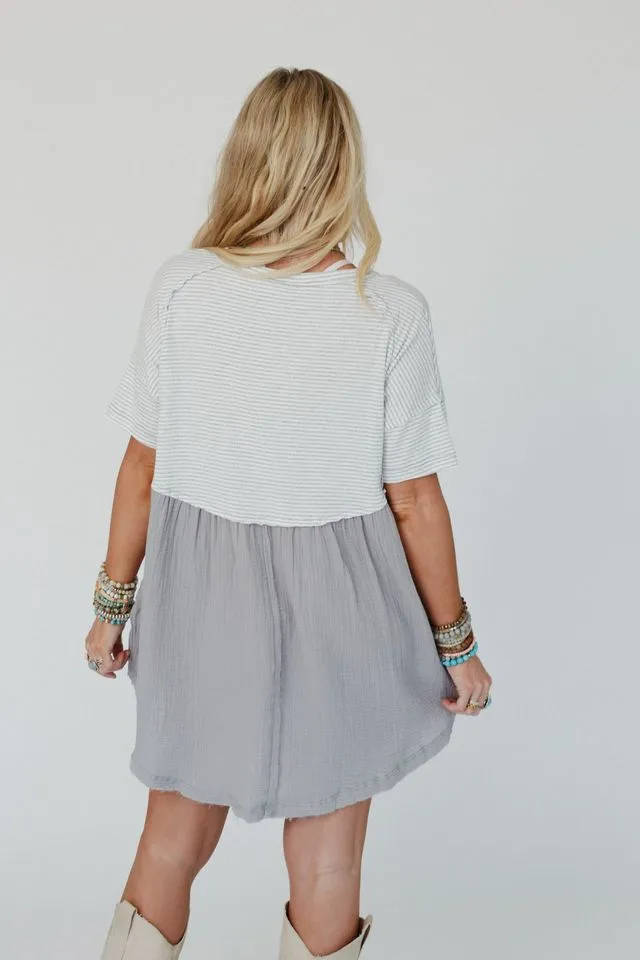 The Nest Budding Beauty Tunic Dress - Gray