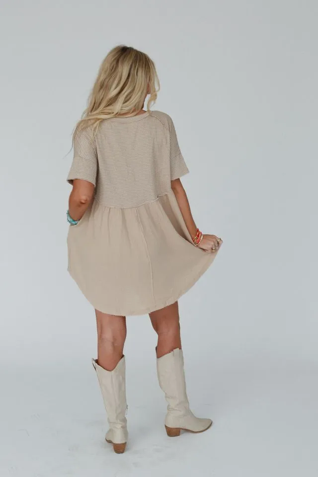 The Nest Budding Beauty Tunic Dress - Tan