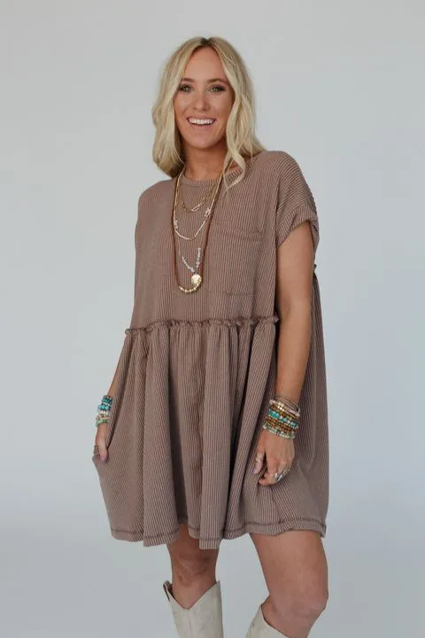 The Nest Subtle Escape Textured Dress - Acorn