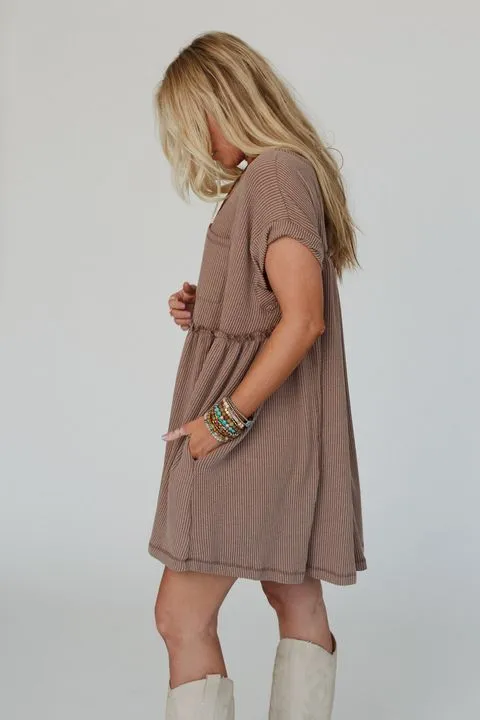 The Nest Subtle Escape Textured Dress - Acorn