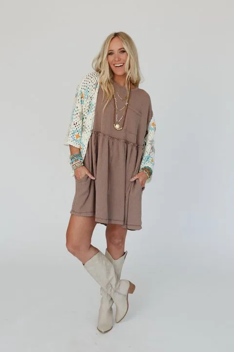 The Nest Subtle Escape Textured Dress - Acorn