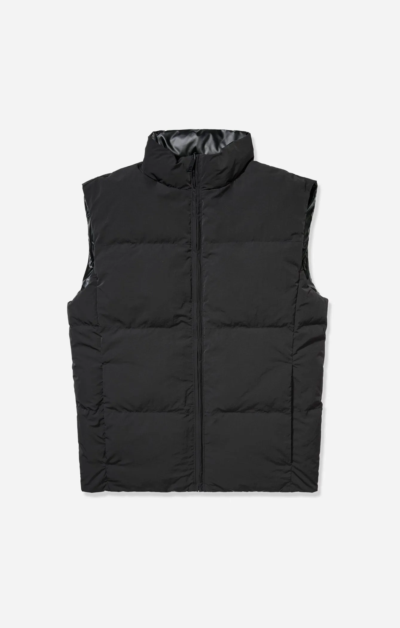 THE VEGAN PUFF™ REVERSIBLE VEST - PATENT/BLACK