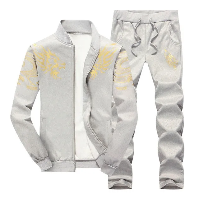 Tracksuit Men Sets Fashion Spring Winter Sporting Suit Sweatshirt  Sweatpants Mens Clothing 2 Pieces Sets Slim Track Suit 2019