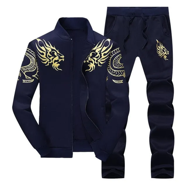 Tracksuit Men Sets Fashion Spring Winter Sporting Suit Sweatshirt  Sweatpants Mens Clothing 2 Pieces Sets Slim Track Suit 2019