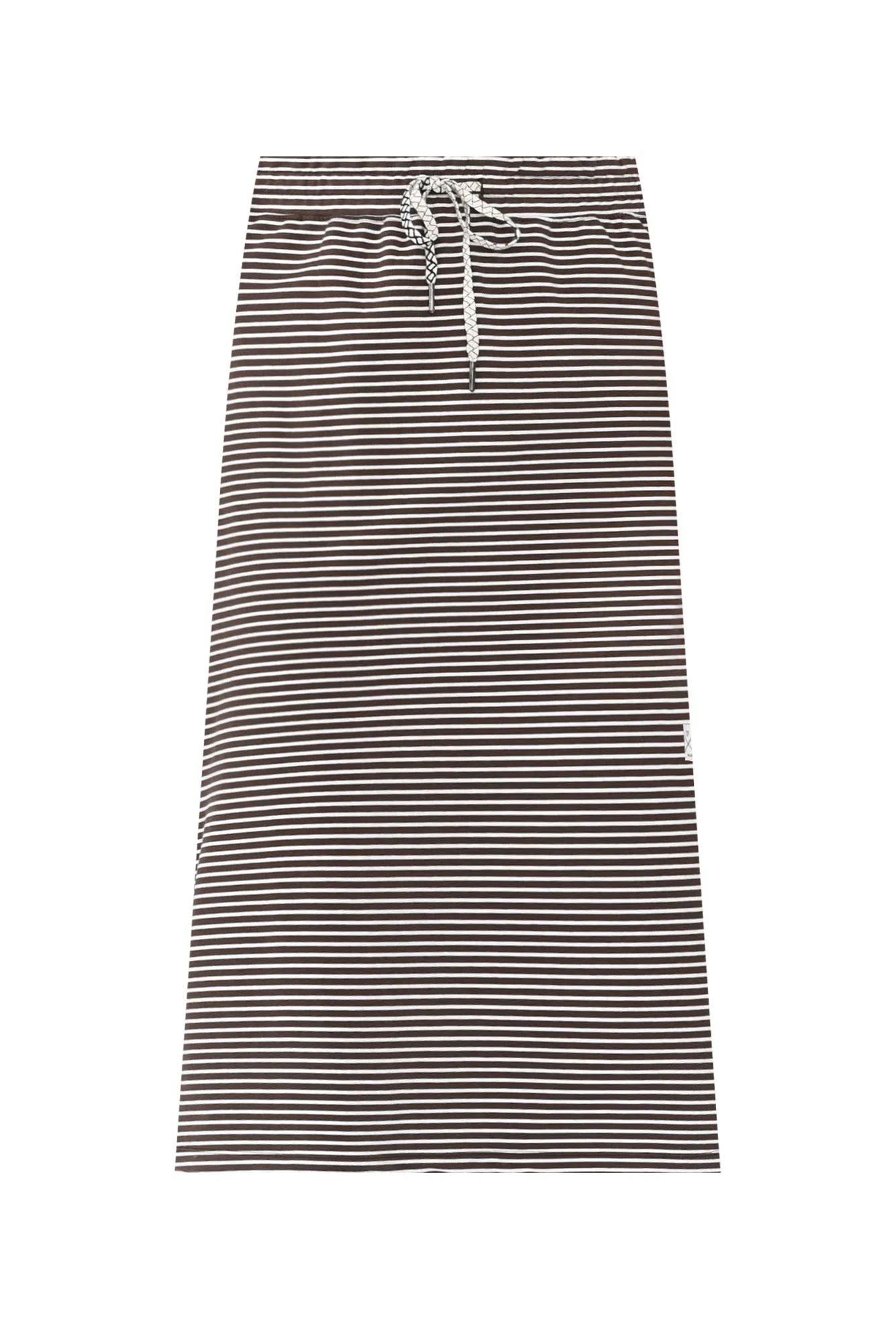 Travel Chocolate Stripe Cotton Maxi Skirt