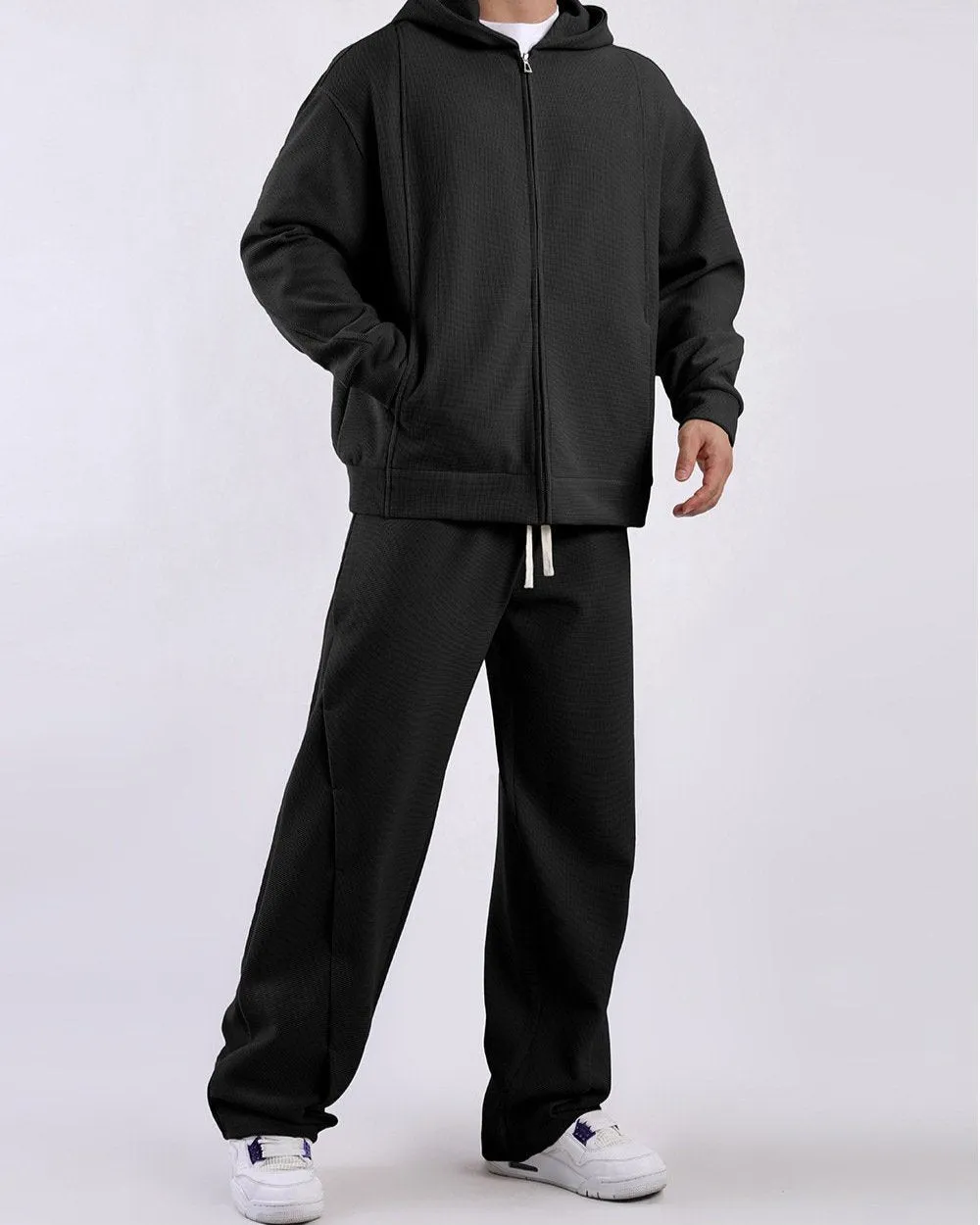 Waffle Textured Relaxed Fit Sweatpants