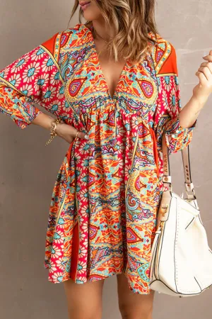 Wanna Be With You Boho Print Mini Dress