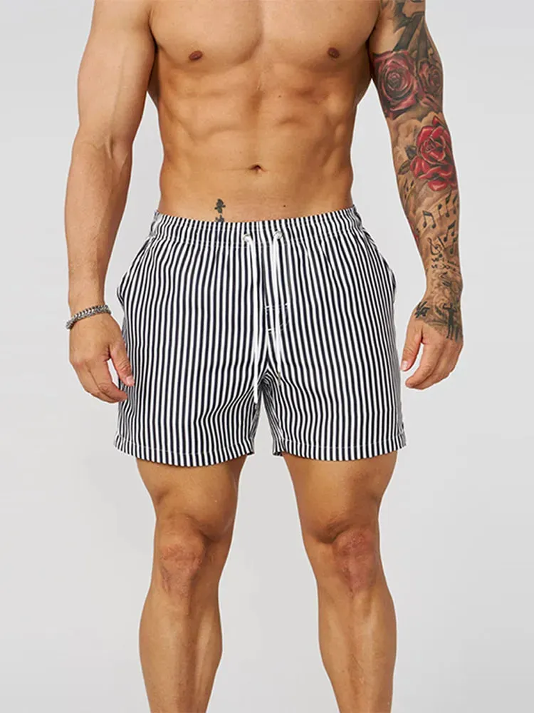 Wiaofellas  -  Gyms Training Short Sweatpants For Male Casual Loose Street Lace Up Men Striped Sports Shorts Fashion Fitness Boardshorts