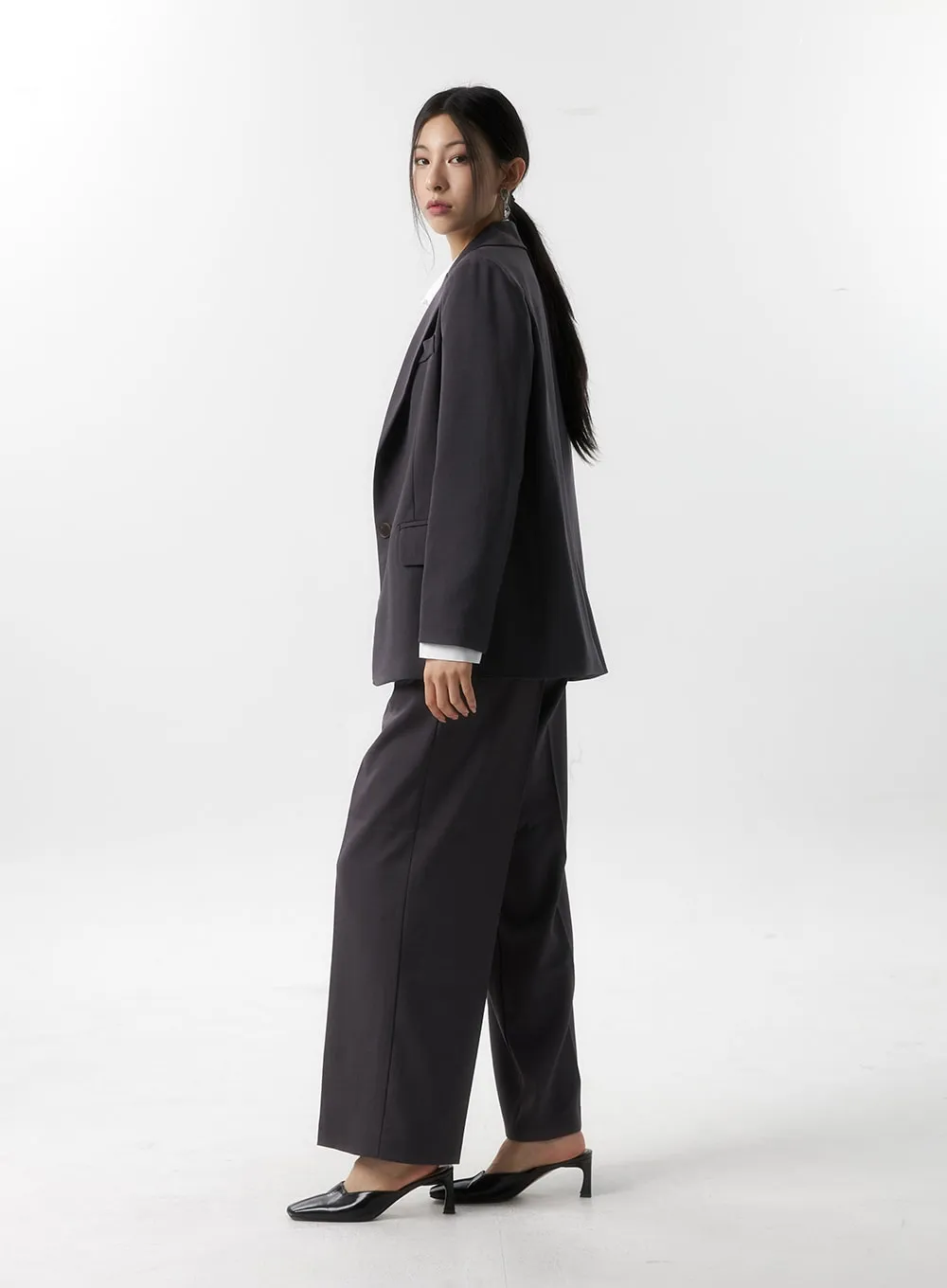 Wide Fit Tailored Pants IS315