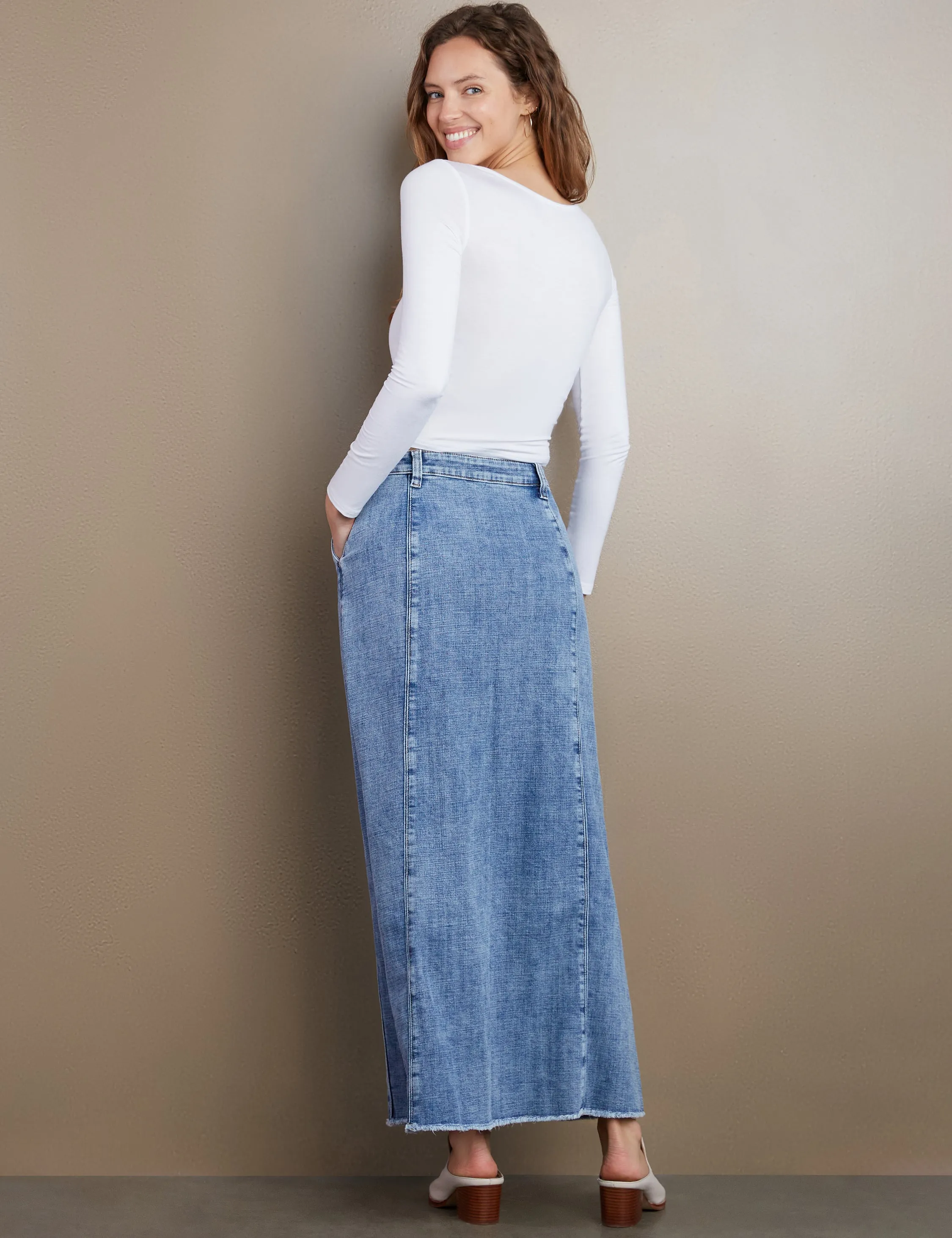 Willa Denim Maxi Skirt